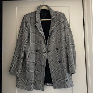 Madewell Grey Plaid Blazer, size L